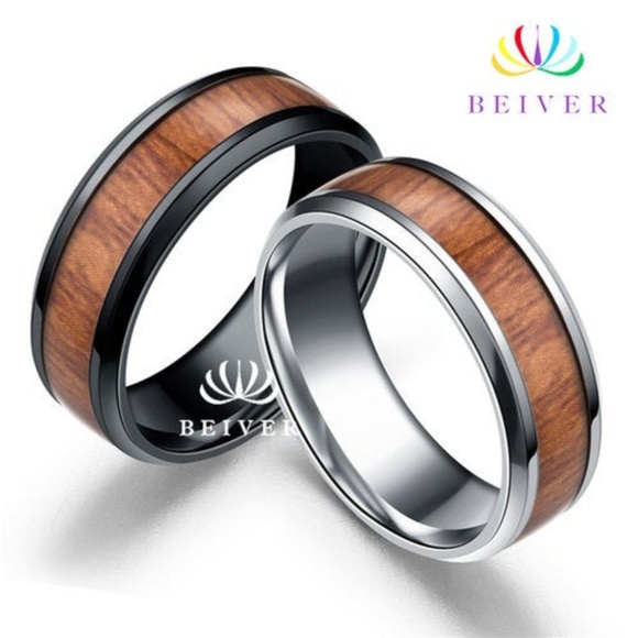 New Fashion Titanium Steel Teak Setting Ring sz 13 - Picture 1 of 3